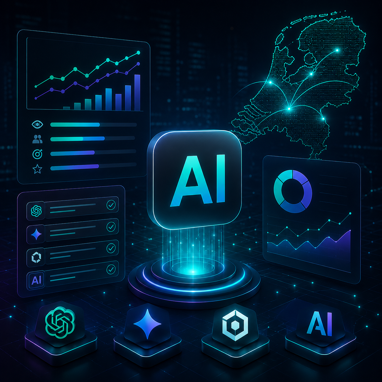Algora GEO platform for Dutch brands — AI visibility dashboard